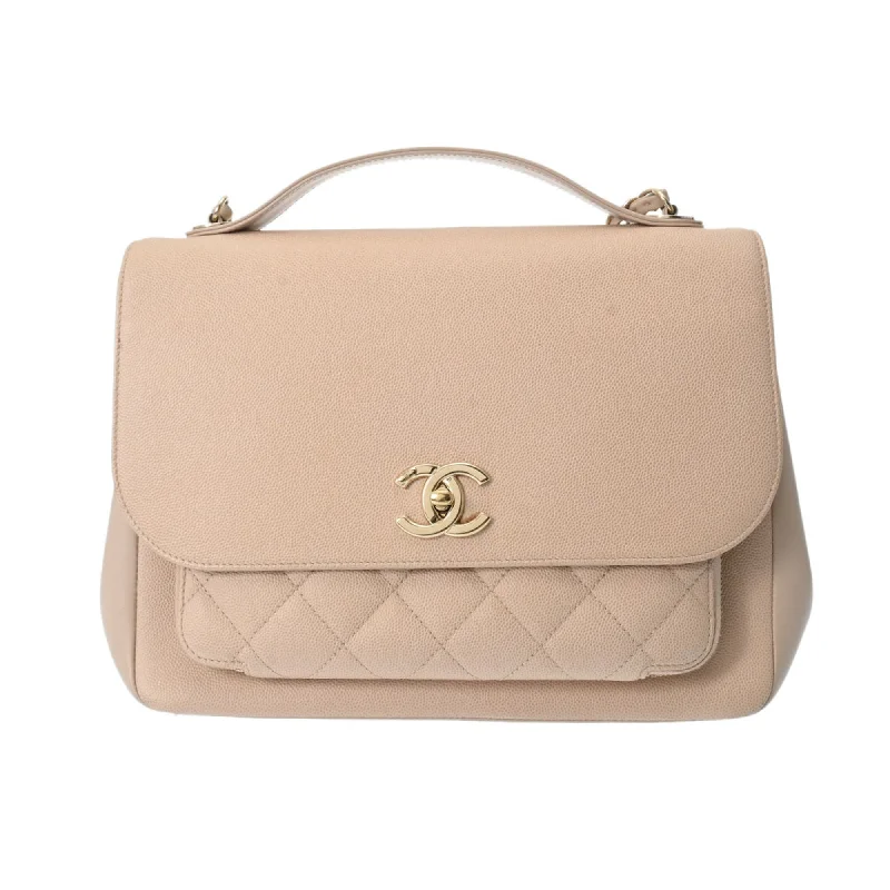 Chanel Luxury Handbag for High - End EventsCHANEL Chanel Matelasse Affinity Large Beige Women's Caviar Skin Shoulder Bag