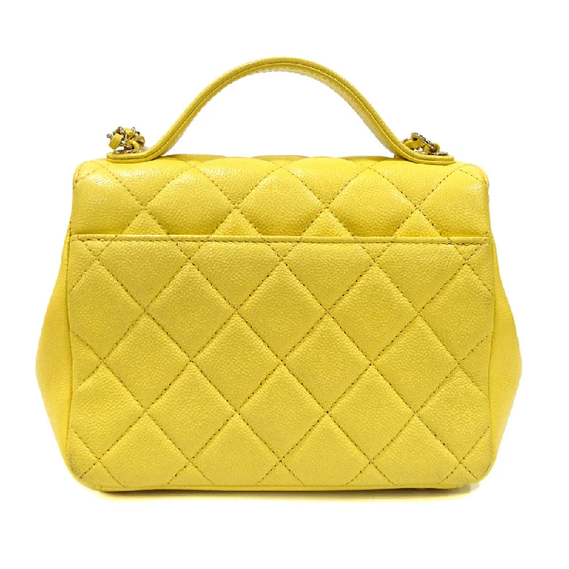 Chanel Luxury Handbag for High - End EventsChanel Chain Shoulder Bag Matrasse Yellow Caviar S Turn-Lock Coco  A93607