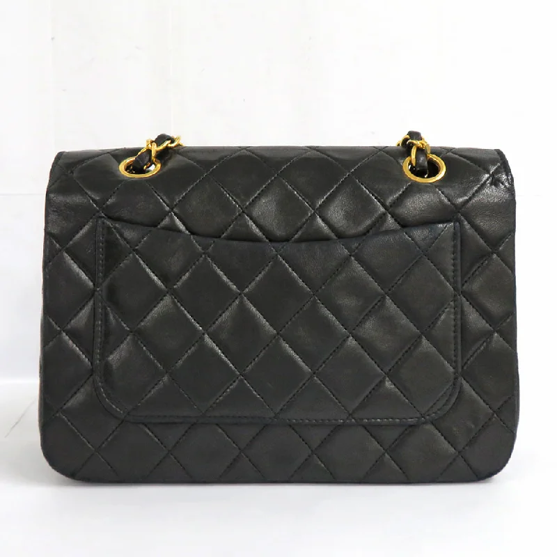 Chanel Quilted Leather Shoulder Bag for FashionistasCHANEL Chanel Matrasse Full Flap Double Chain Shoulder Bag  Black G  1st Vintage Coco Leather