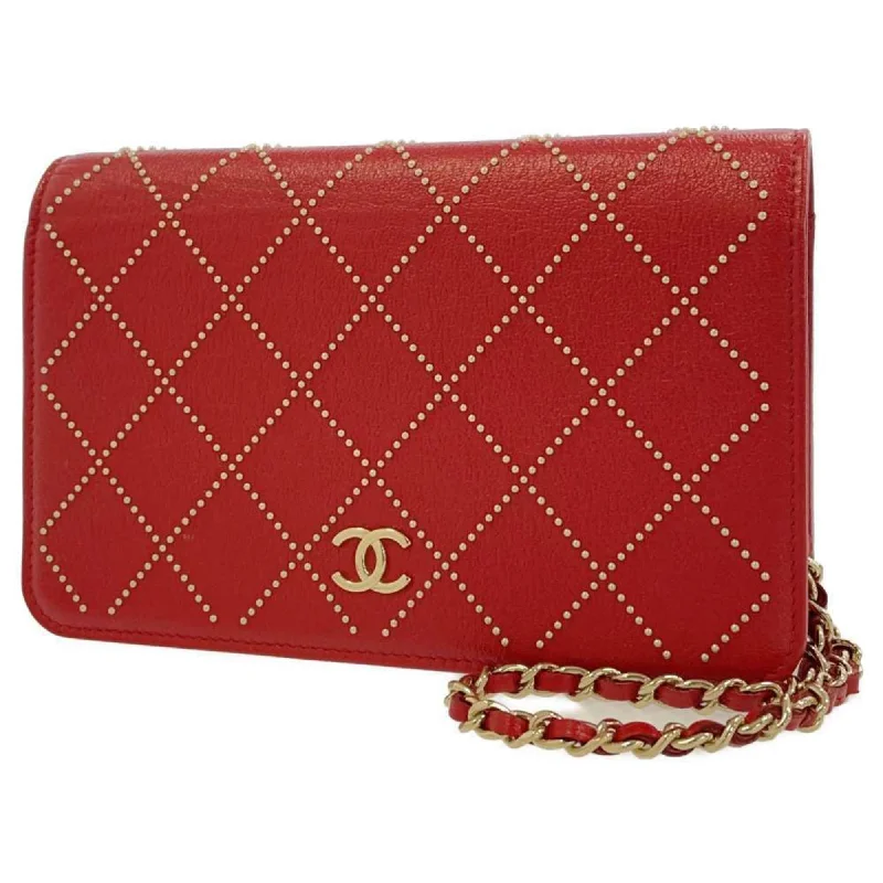 Chanel Designer Handbag with Unique DesignChanel Chain Wallet Studs Coco Mark Leather AP0023 CHANEL