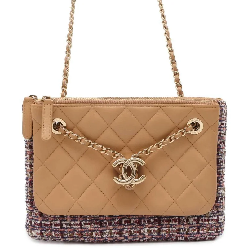 Chanel Quilted Leather Shoulder Bag for FashionistasChanel Chain Shoulder Bag Matelasse Tweed Coco Mark AP1074 CHANEL