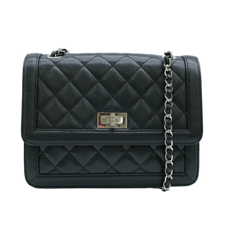 Chanel Small Crossbody Bag for TravelCHANEL Caviar Skin 2.55 Shoulder Chain Black Seal Included 6935244