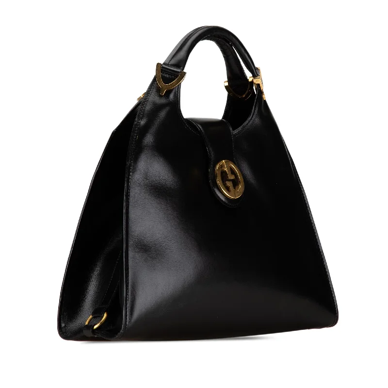 Women Gucci Sylvie bags with a leather - wrapped handleGucci Leather 1973 Stirrup Handbag Jxcegh)