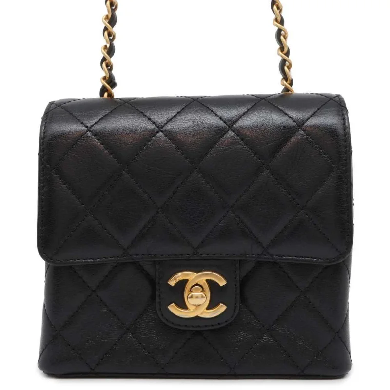 Chanel Small Crossbody Bag for TravelChanel Chain Shoulder Bag Matelasse Coco Mark Calf Leather AS3648 CHANEL Black