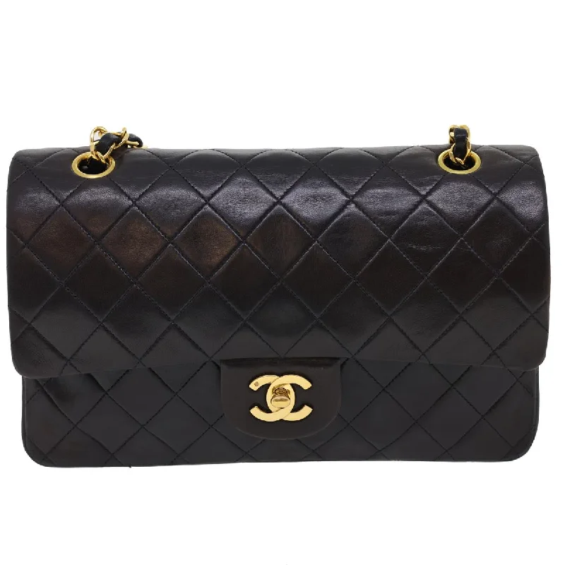 Chanel Small Crossbody Bag for TravelCHANEL Classic Matelasse 25 Chain Flap Shoulder Bag Lamb Skin Black  hs649A