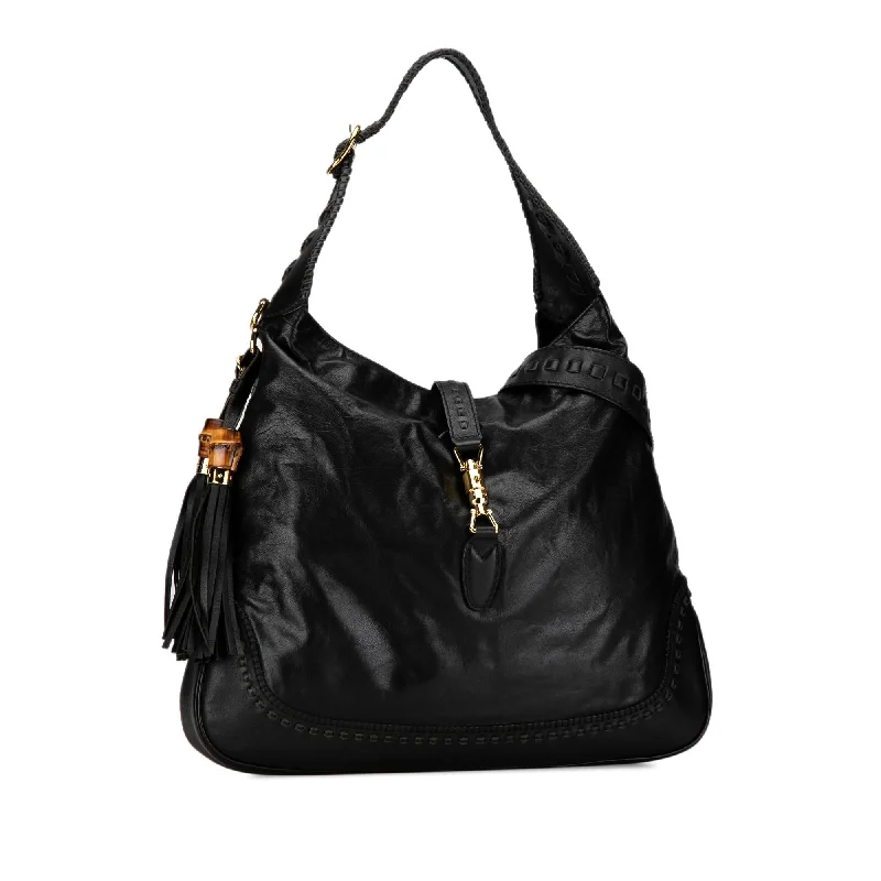 Women Gucci bags with a detachable mobile phone holderGucci Large Leather New Jackie Satchel IPKUWc)