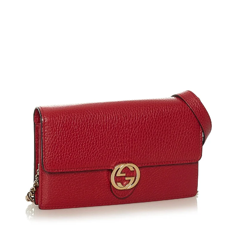 Ladies Gucci Dionysus bags with a star - shaped charmGucci Interlocking G Wallet On Chain (35312)