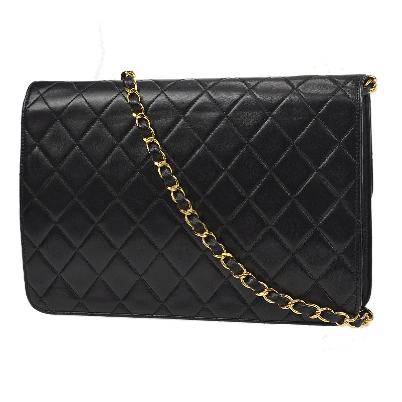 Chanel Classic Flap Bag for Evening PartyCHANEL Classic Single Flap Chain Shoulder Bag Black Lambskin 58016