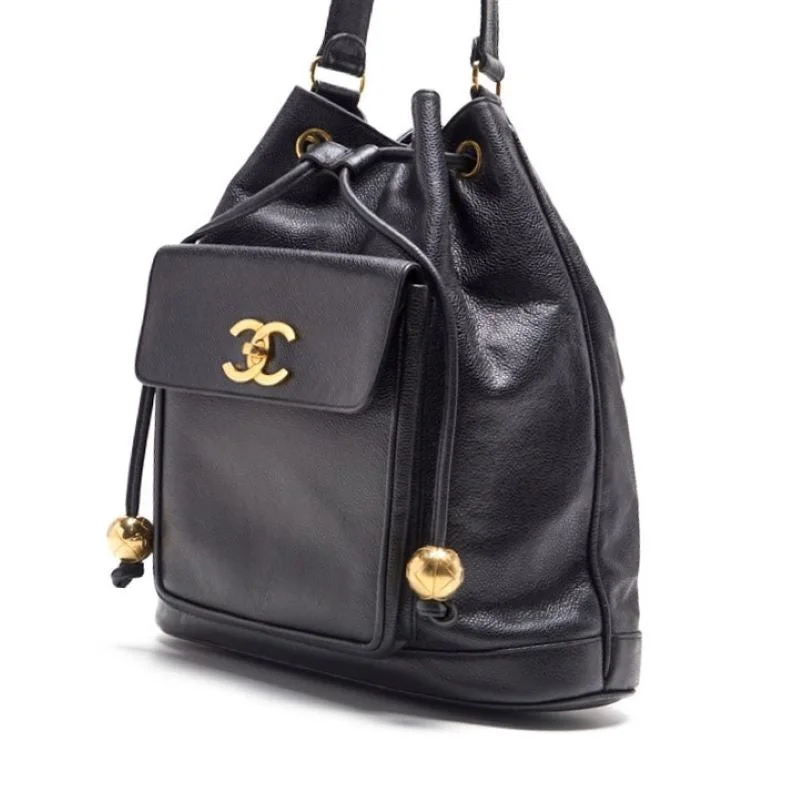 Chanel Handbag with Adjustable Strap for ComfortCHANEL CHANEL OUTSIDE FLAP BALL CHARM WOakSHOLDER Caviar SKIN BLACK (GOLDEN GOLD) LADY BAG WORKSHOLD LADY CHANEL LADY CHANEL HYBRAND ONLINE