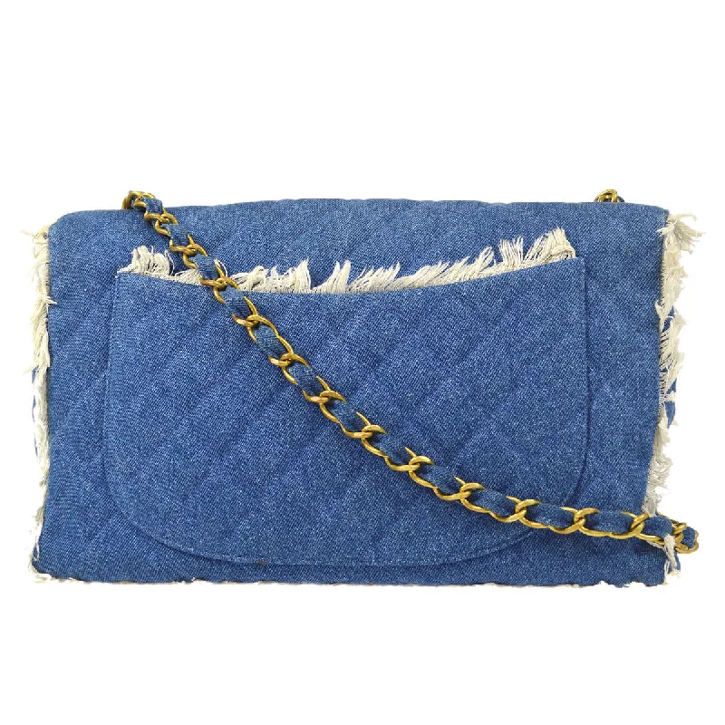 Chanel Vintage Inspired Handbag for Retro LoversCHANEL Classic Flap Maxi Chain Shoulder Bag Indigo Denim 58227