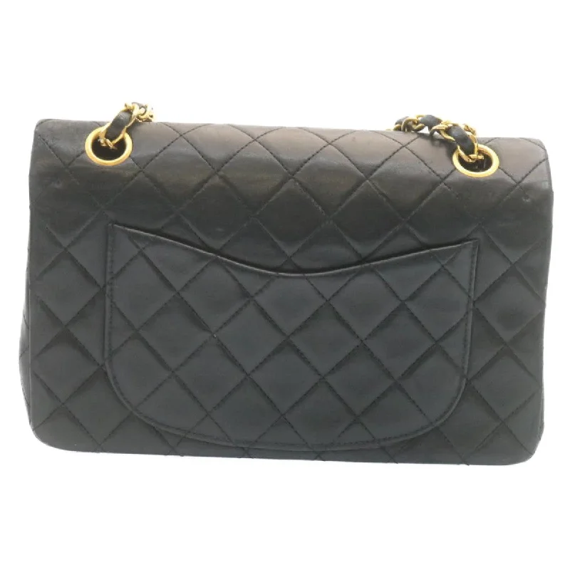 Chanel Designer Handbag with Unique DesignCHANEL Classic Matelasse 23 Chain Flap Shoulder Bag Lamb Skin Black  28634A