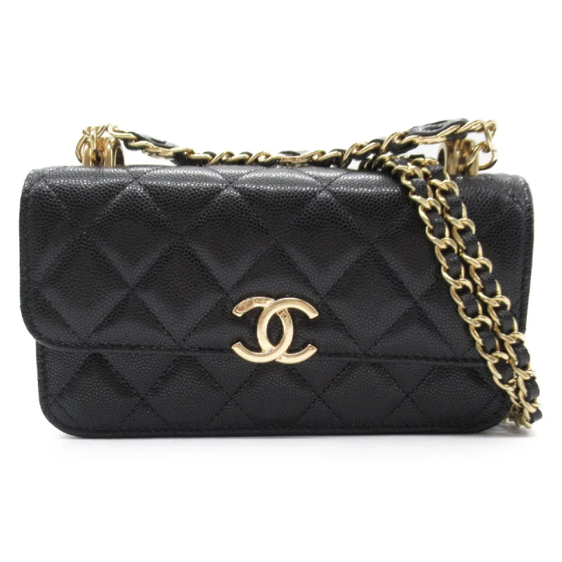 Chanel Medium Tote Bag for Office LadiesCHANEL Chain wallet Shoulder Bag Black Caviar Skin (Grained Calf) AP3106