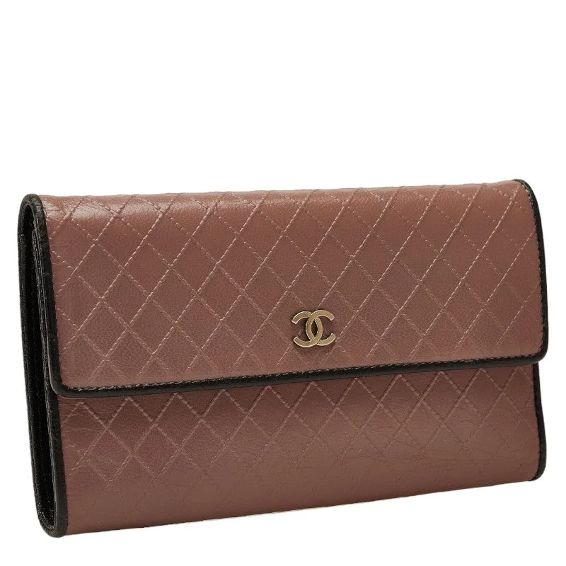 Chanel Vintage Inspired Handbag for Retro LoversCHANEL CHANEL Long Wallet Leather Pink