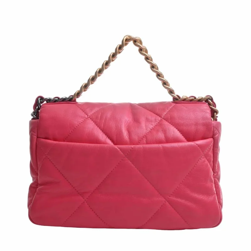 Chanel Vintage Inspired Handbag for Retro LoversCHANEL Lambskin 19 Coco Mark Chain Shoulder Bag Pink Ladies