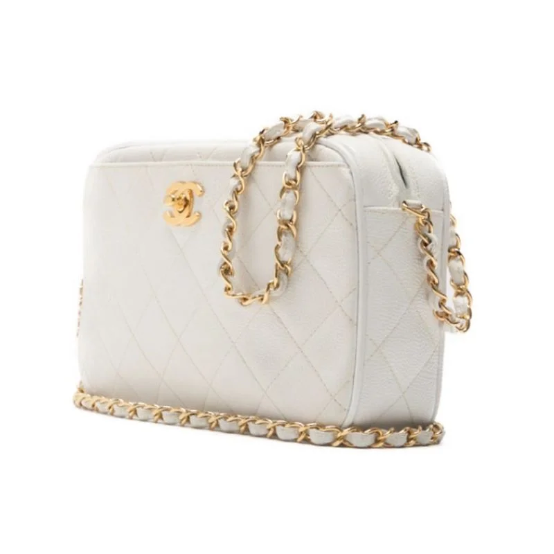 Chanel Handbag with Adjustable Strap for ComfortCHANEL CHANEL Matrasse Turn-Lock Chain Sder Caviar S White  Shell Bag Mini Shoulder Bag  Bag Hybrid 【 Ship】 Honeymoon Online