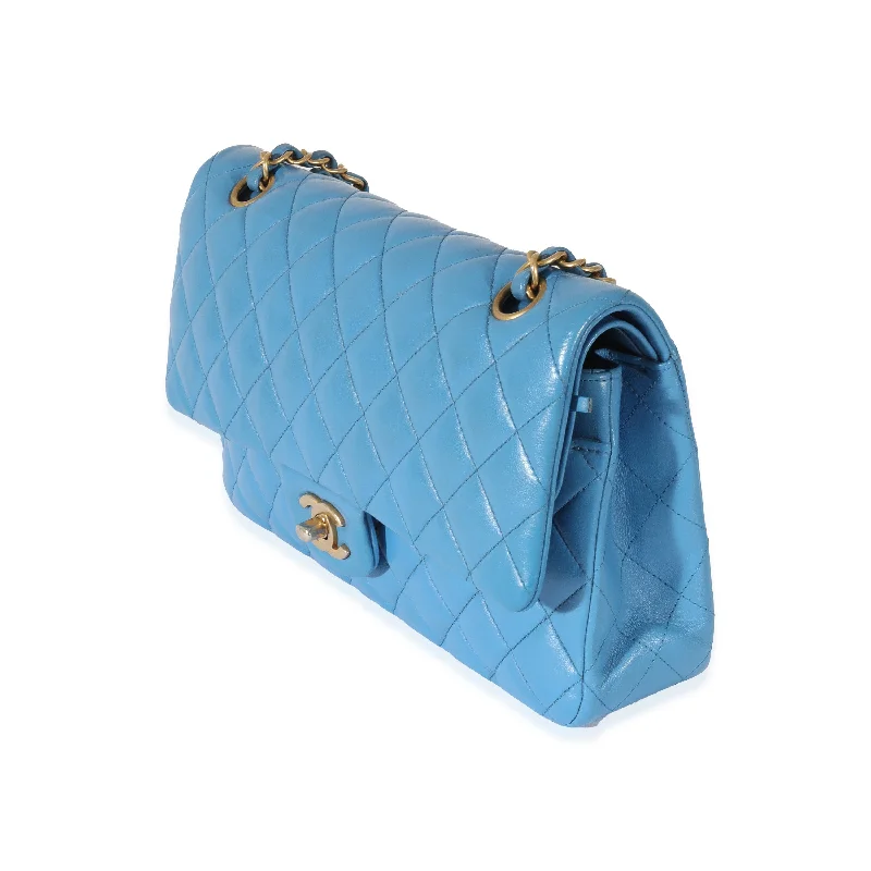 Chanel Medium Tote Bag for Office LadiesChanel Lambskin Blue Quilted Medium Double Flap Bag