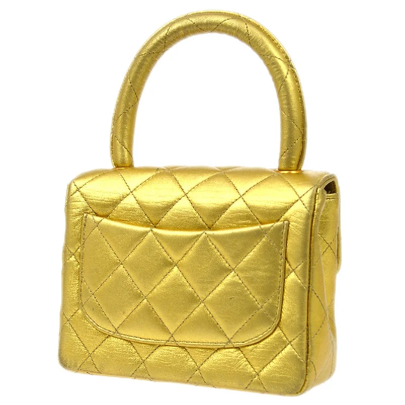 Chanel Limited Edition Handbag for CollectorsCHANEL Classic Flap Micro Mini Hand Bag Gold Lambskin 91454