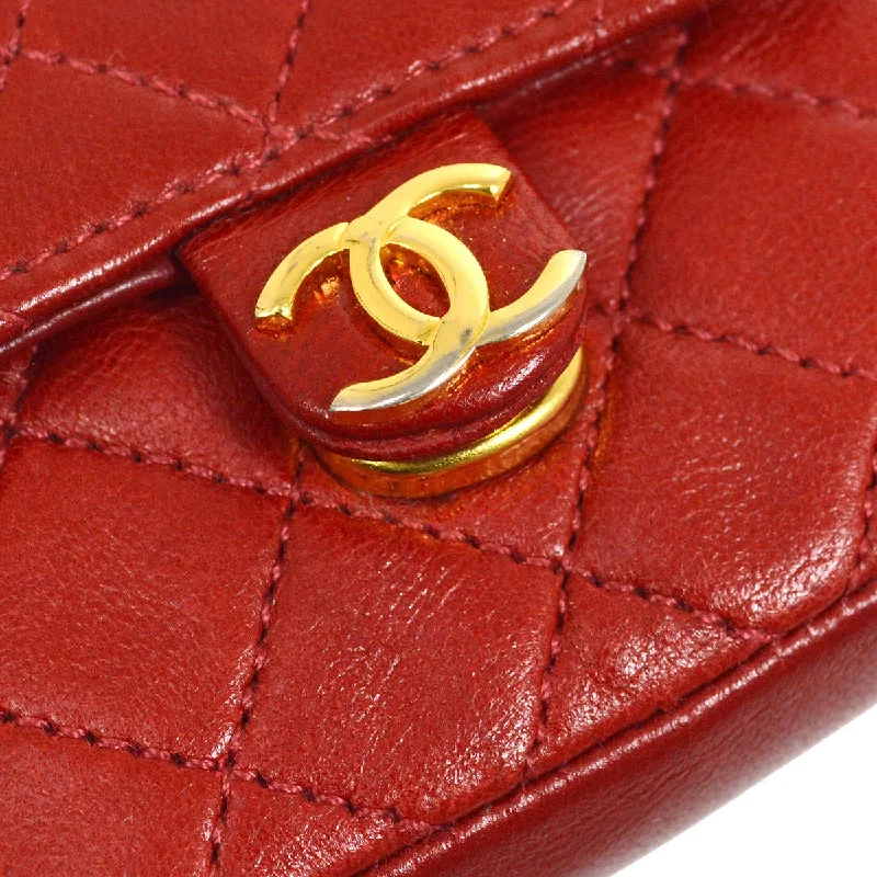 Chanel All - Match Handbag for Versatile StylingCHANEL Classic Flap Micro Pouch Bag Red 03081