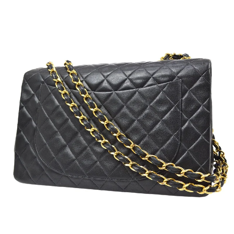 Chanel Small Crossbody Bag for TravelCHANEL Classic Flap Maxi Black Lambskin 90420