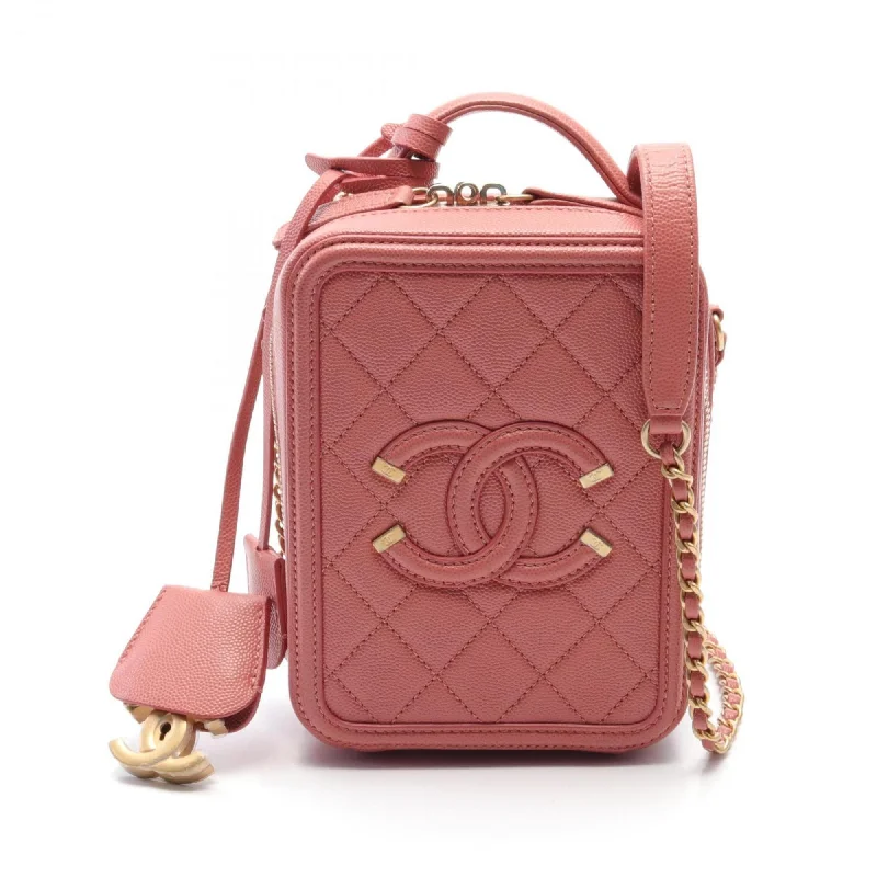 Chanel Designer Handbag with Unique DesignChanel CHANEL CC Figley Shoulder Bag Caviar Skin Women's Pink AS0988