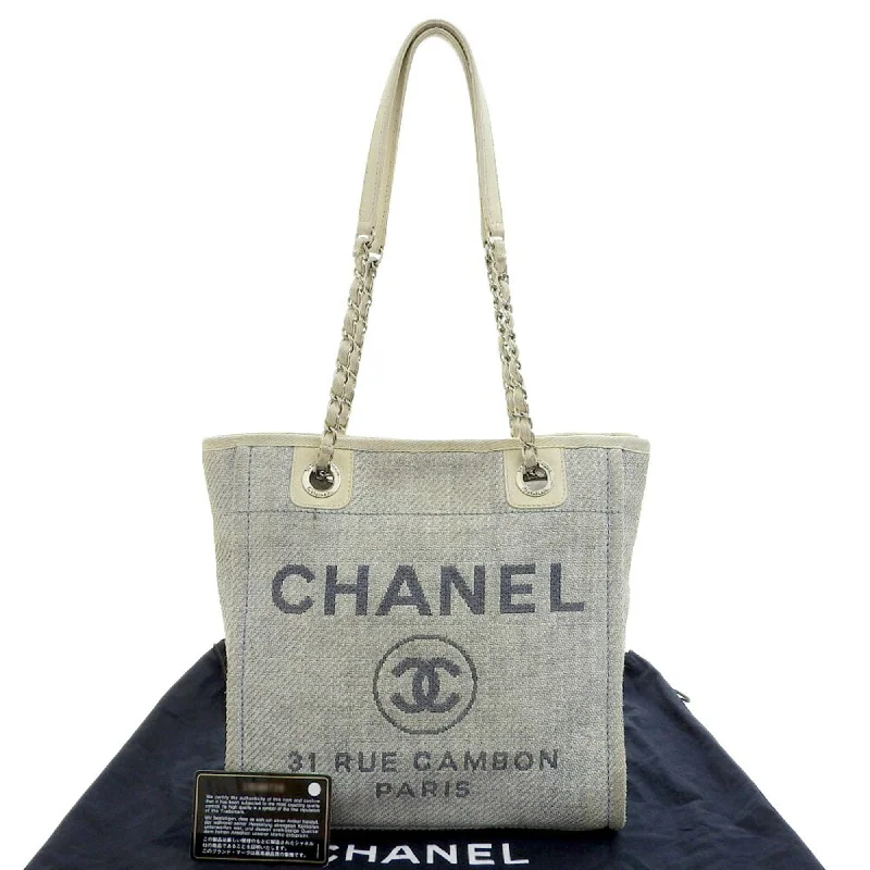 Chanel Handbag with Adjustable Strap for ComfortChanel CHANEL Deauville Tote PM Seal 19th Series A66939 Coco Mark Bag Canvas Light Blue