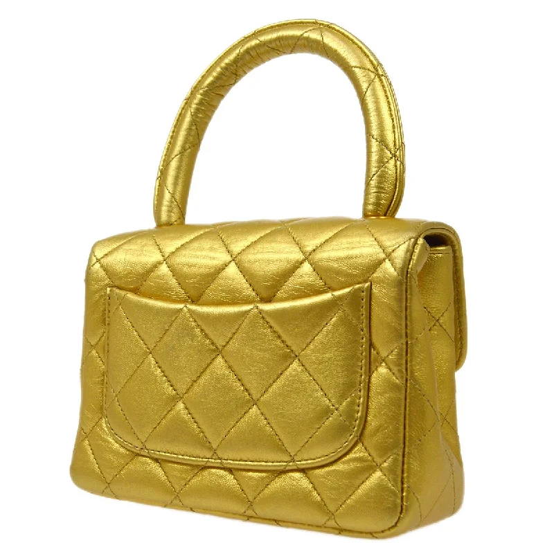 Chanel Colorful Handbag for Spring OutfitsCHANEL Classic Flap Micro Mini Hand Bag Gold Lambskin 80588