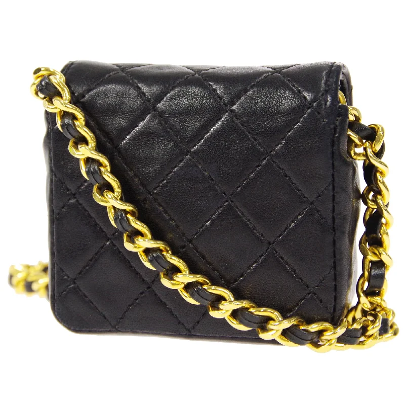 Chanel Handbag with Adjustable Strap for ComfortCHANEL Classic Flap Micro Shoulder Bag Black Lambskin 66439