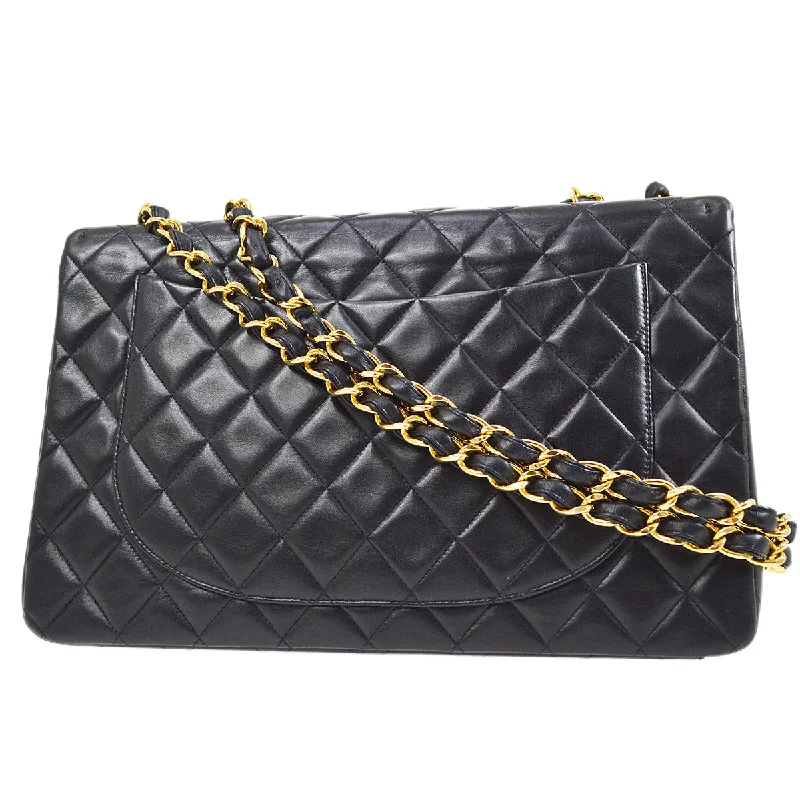 Chanel New Arrival Handbag with Gold HardwareCHANEL Classic Flap Maxi Chain Shoulder Bag Black Lambskin 94639