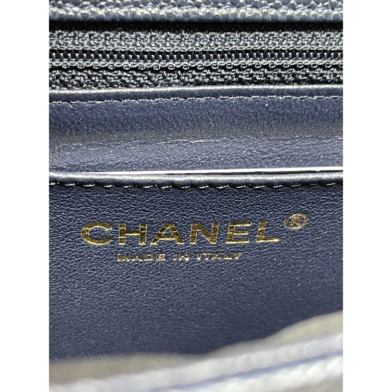 Chanel Quilted Leather Shoulder Bag for FashionistasCHANEL Chanel Caviar Quilted Mini Rectangular Flap - Dark Blue