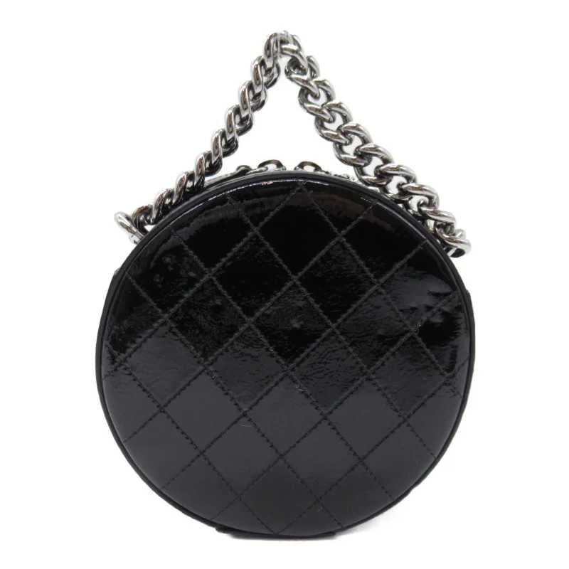 Chanel Chain Strap Handbag for Everyday UseCHANEL CHANEL Round Azure Shoulder Bag Shoulder Bag Patent Leather  Black  A91946