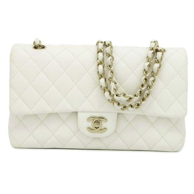 Chanel Medium Tote Bag for Office LadiesChanel Chain Shoulder Bag Matelasse 25 Coco Mark Caviar Skin Double A01112 White