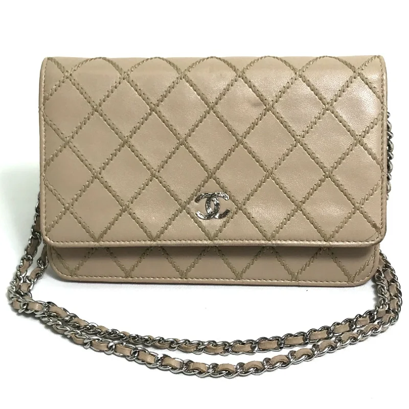 Chanel Vintage Inspired Handbag for Retro LoversChanel CC Mark Bag Chain Wallet Shoulder Bag Long Wallet Beige SilverHardware