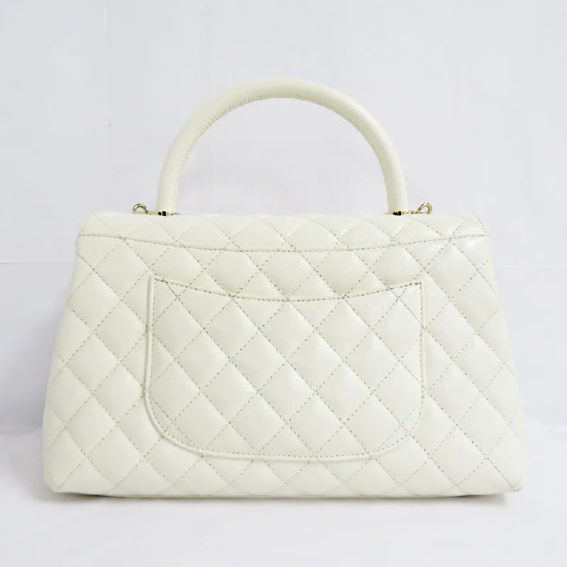 Chanel Vintage Inspired Handbag for Retro LoversCHANEL Chanel Coco Handle 29 Top Handle Flap Bag  A92991 Caviar S White G   White Handbag Shoulder Bag  Coco