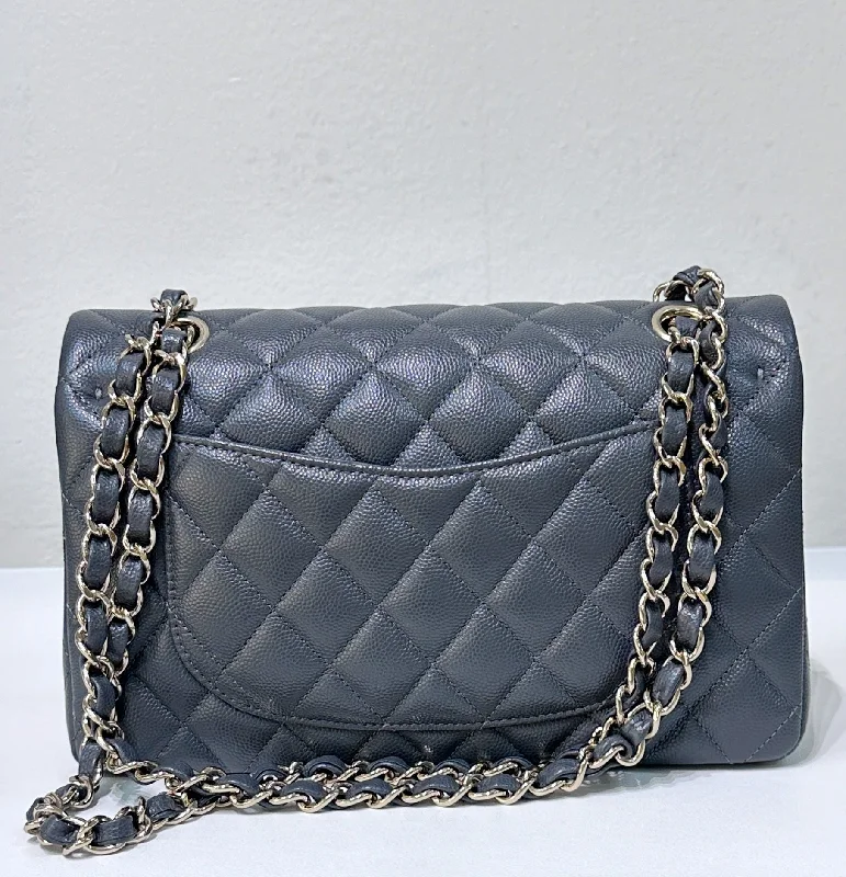 Chanel Lightweight Handbag for Daily ErrandsCHANEL Caviar Quilted Small Double Flap Dark Grey