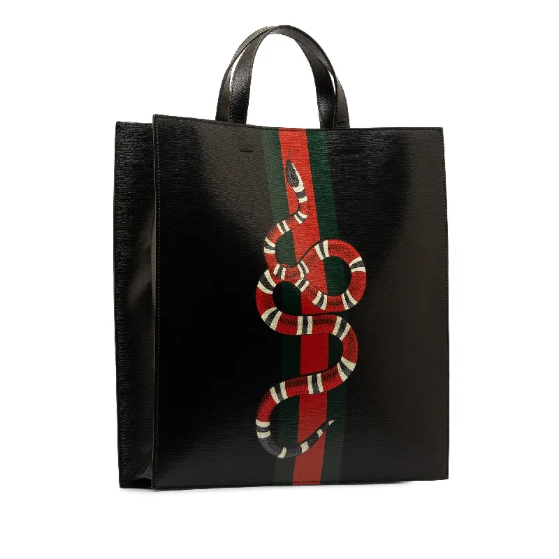 Gucci tote bags for women with a water - resistant coatingGucci Kingsnake Web Tote UklDUT)