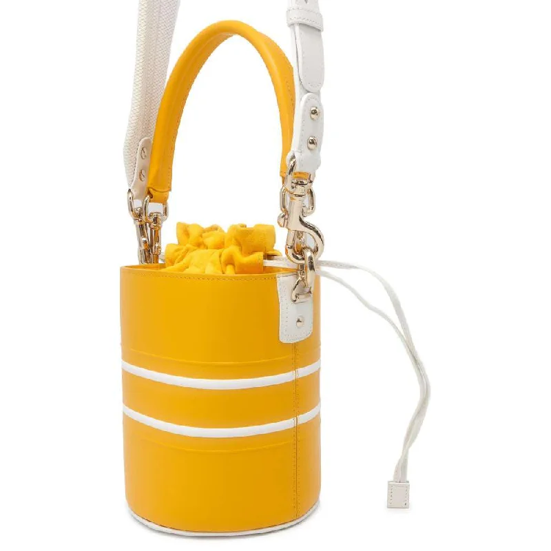 Christian Dior tote bags with a printed Dior logo on the frontDior Vive Bucket 2WAYShoulder Bag White/Yellow Leather