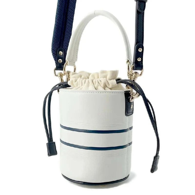 Christian Dior bags with a zip - top closure and multiple compartmentsDior Vive Bucket 2WAYShoulder Bag White/Navy S6250OSGQ_M928 Leather Size micro