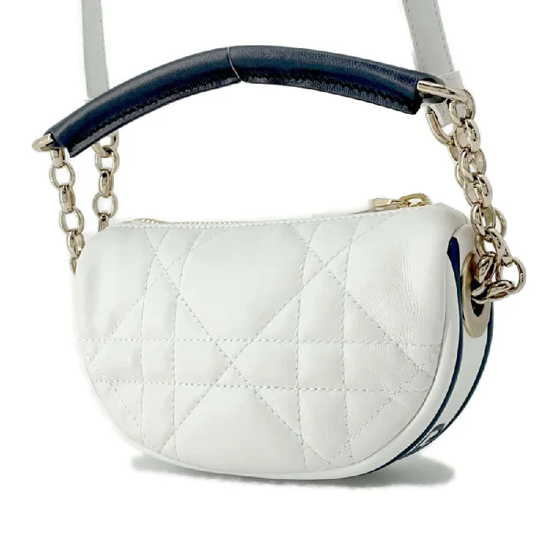 Christian Dior Saddle bags with a studded trim for a bold lookDior Vibe Hobo Shoulder Bag White S7200ONOA Leather Size micro