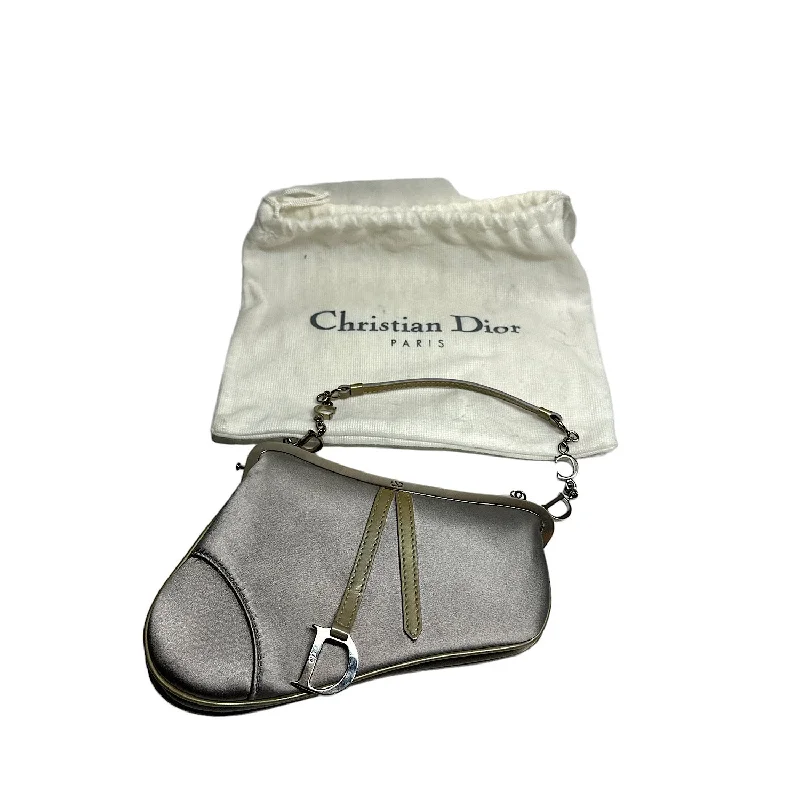 Christian Dior Saddle bags with a distressed leather finishCHRISTIAN DIOR Vintage Mini Satin Saddle Bag