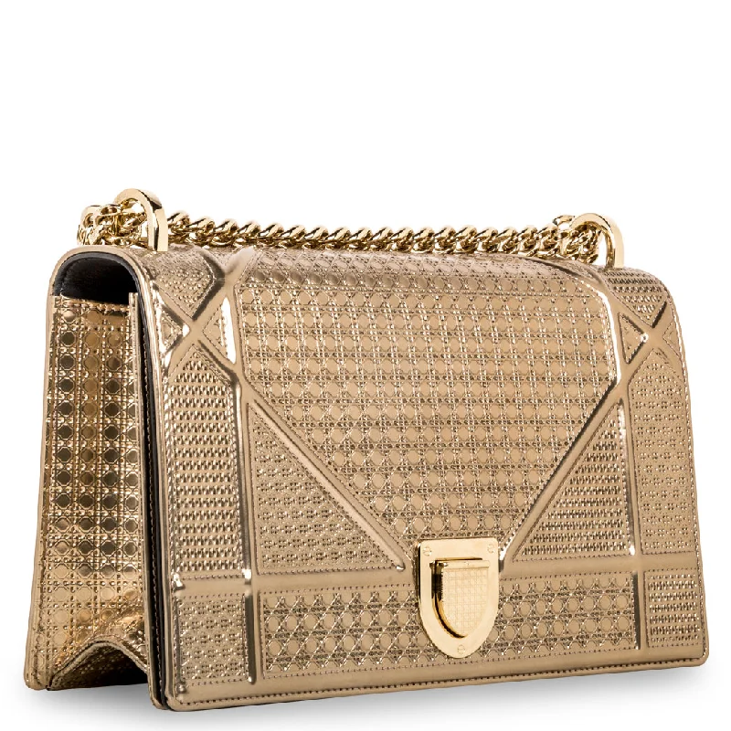 Christian Dior Saddle bags with a studded trim for a bold lookDiorama - Metallic Cannage