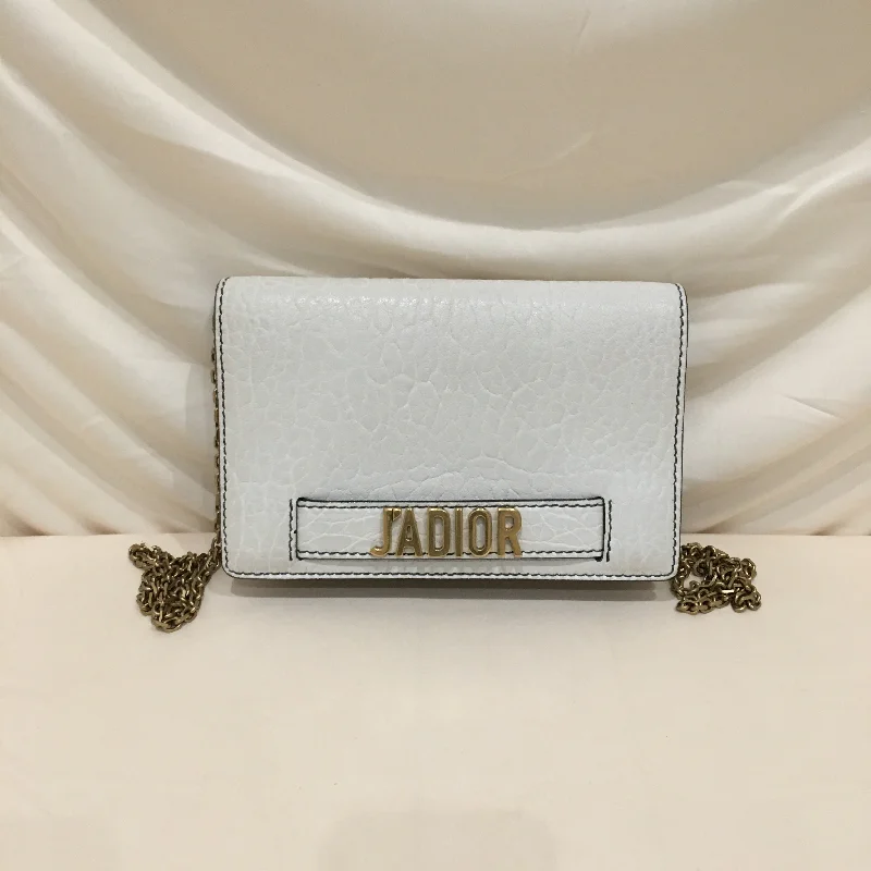 Stylish Christian Dior shoulder bags with a tassel - adorned zipperDior White Calfskin J'Adior Crossbody Bag Sku# 70418