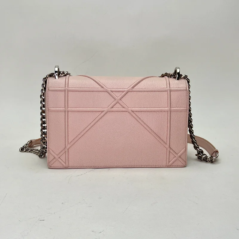 Christian Dior backpacks with a sleek, minimalist silhouetteDiorama Medium Pink Crossbody Bag in Calfskin, Silver hardware