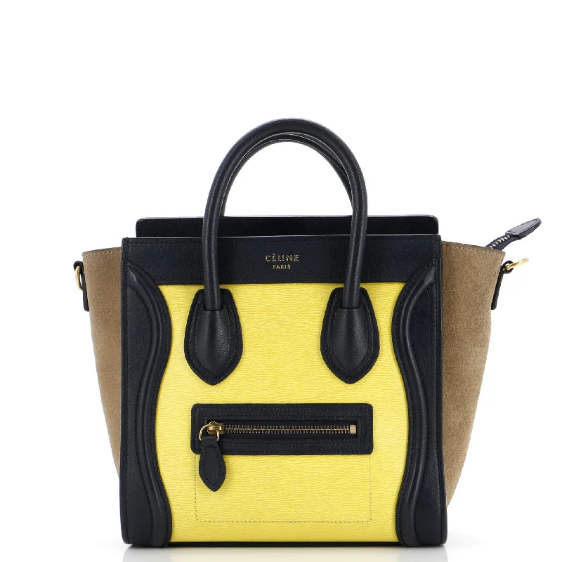 Christian Dior tote bags with a double - handle and shoulder - strap optionTricolor Luggage Bag Leather Nano