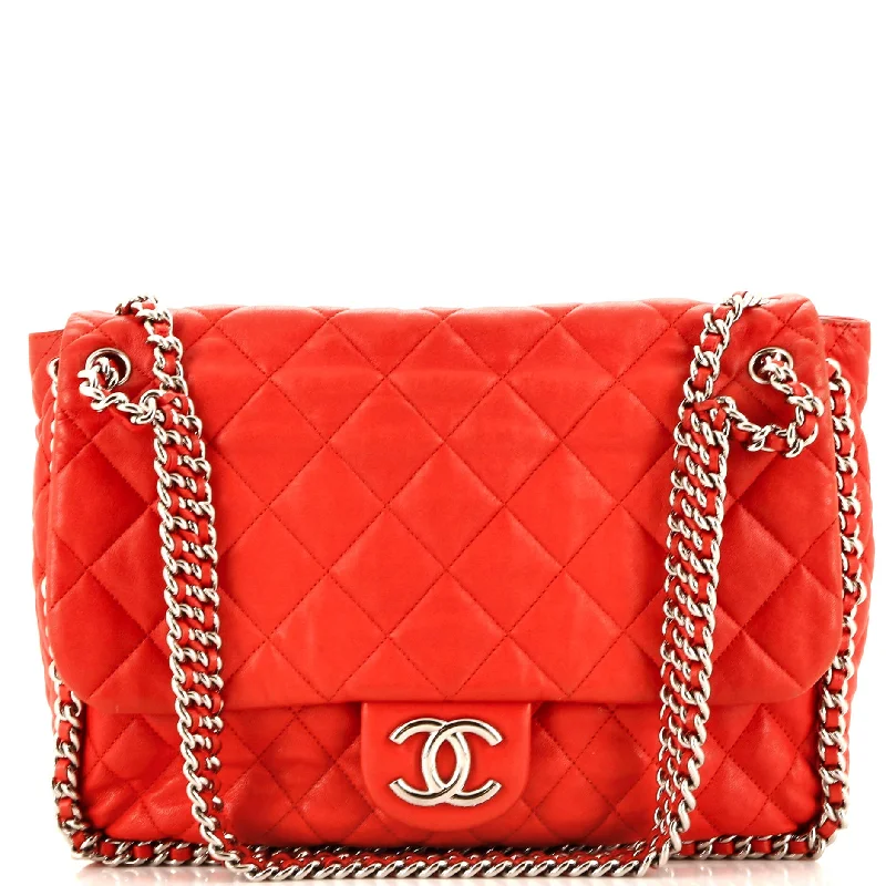 Christian Dior bags with a zip - top closure and multiple compartmentsChain Around Flap Bag Quilted Leather Maxi