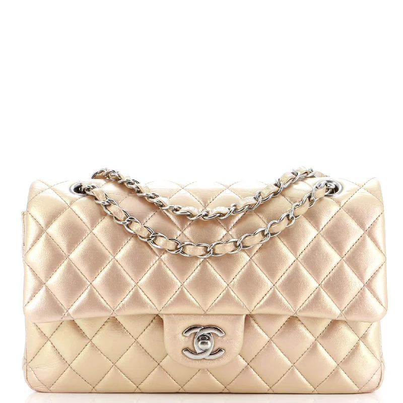 Christian Dior bags with a zip - top closure and multiple compartmentsClassic Double Flap Bag Quilted Iridescent Calfskin Medium