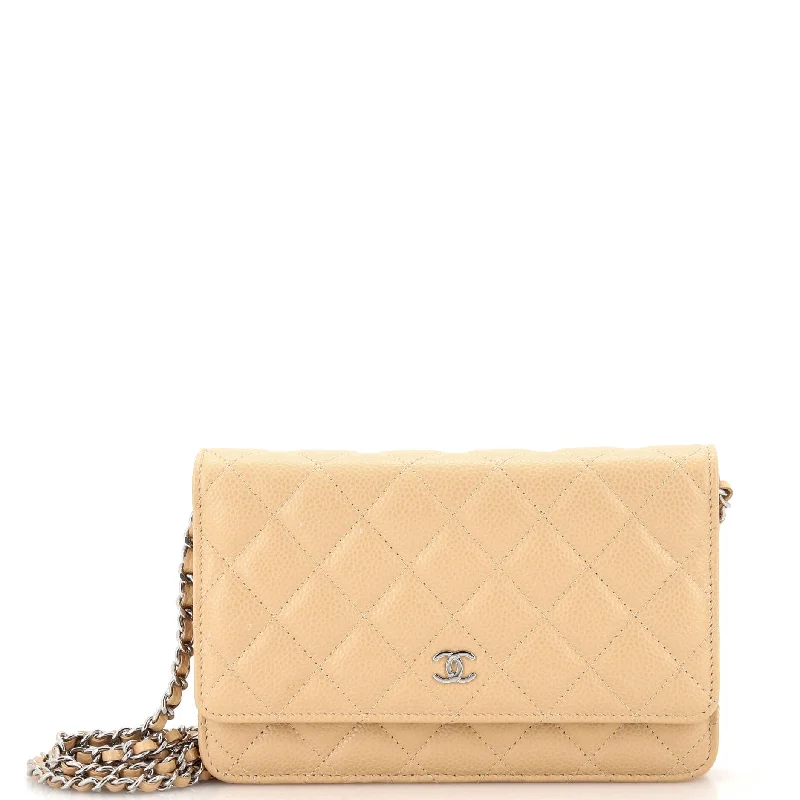 Christian Dior bags with a side - pocket for holding a water bottleWallet on Chain Quilted Caviar