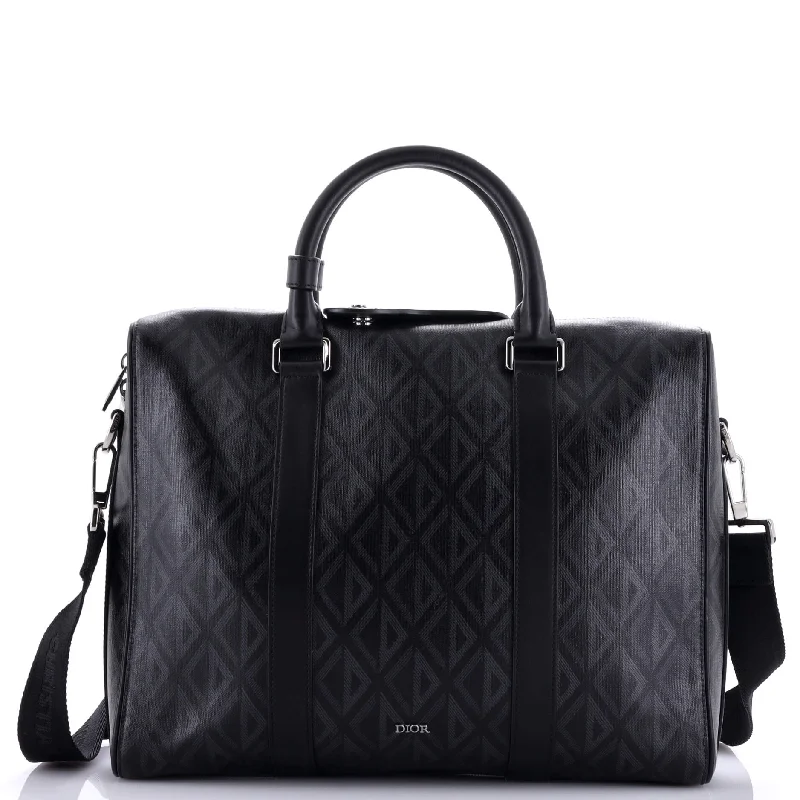 Christian Dior handbags with a detachable mirror for on - the - go touch - upsLingot Briefcase CD Diamond Coated Canvas and Leather