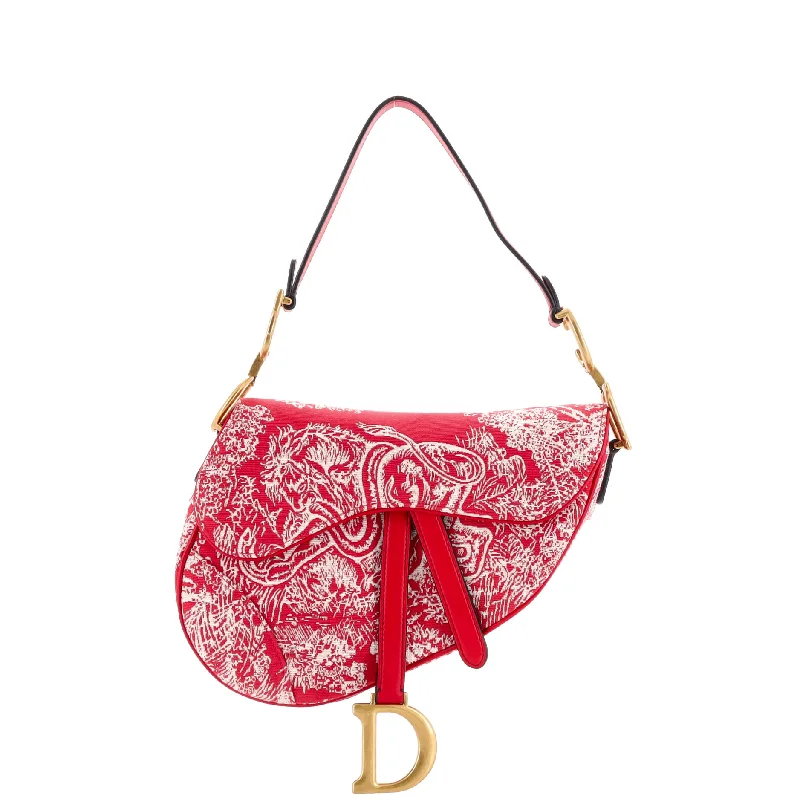 Fashion - forward Christian Dior tote bags for the modern womanToile De Jouy Saddle Bag Embroidered Canvas Medium