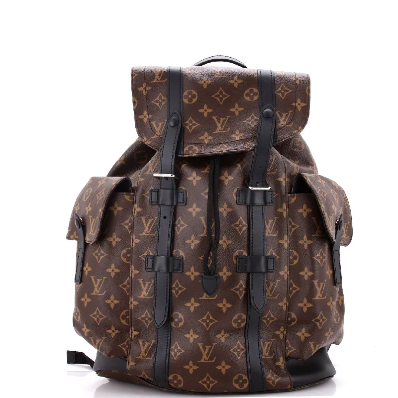 Contemporary Christian Dior handbags with a unique shapeChristopher Backpack Macassar Monogram Canvas PM