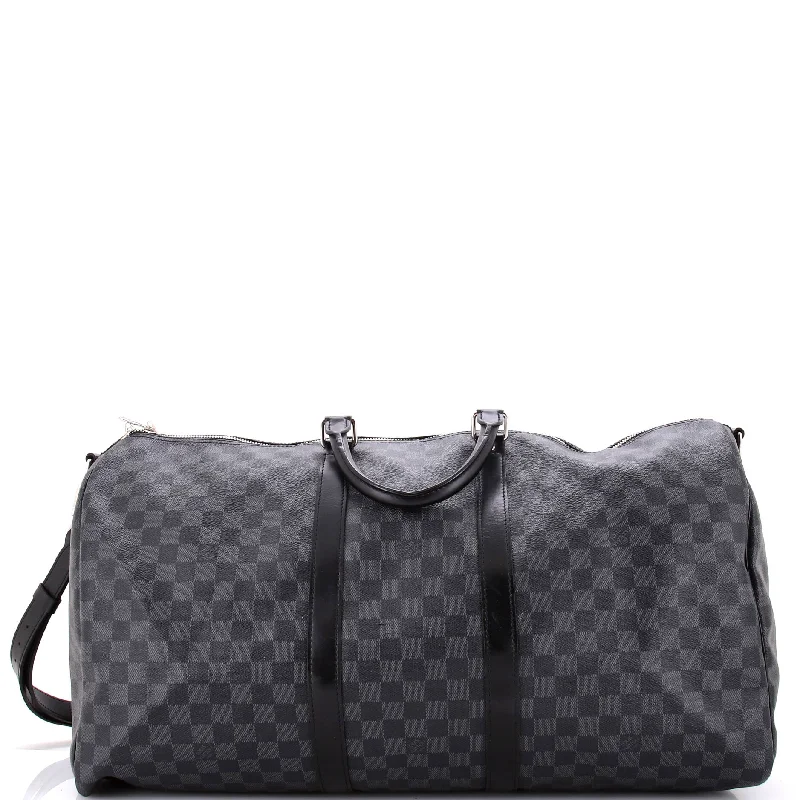 Trendsetting Christian Dior crossbody bags with a colorful strapKeepall Bandouliere Bag Damier Graphite 55